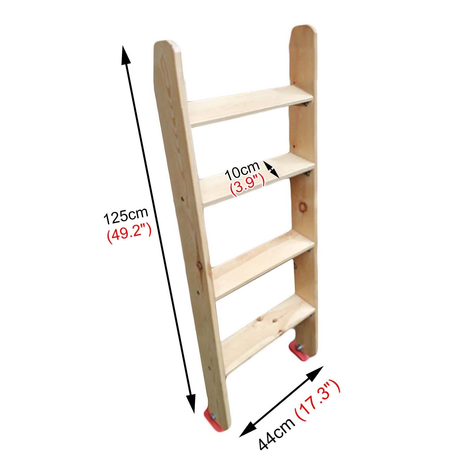 Drabina piętrowa wytrzymała drabina piętrowa z gumową podkładką, ekologiczne drewniane bunkhouses AppartmentStep Ladder, bezpieczna drabina do łóżka piętrowego do akademika/domu/łóżka