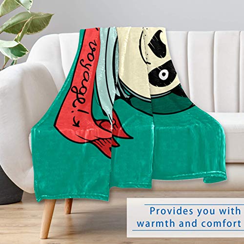 Couverture chaude motif panda vert 150x100 pour lit canapé camping - 7