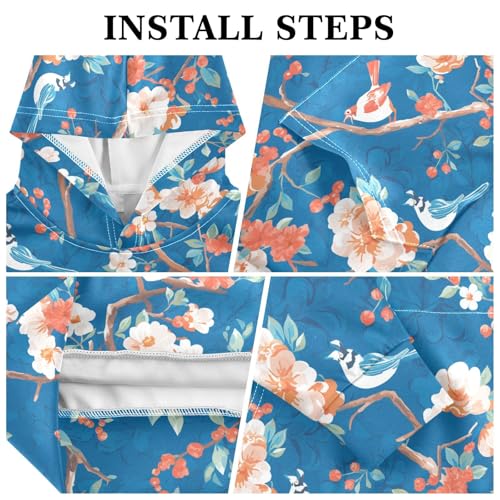 Watercolor Floral Vintage Pattern Flowers Birds Kids Boys Girls Sweatshirts Long Sleeve Cool Hoodie Clothes with3