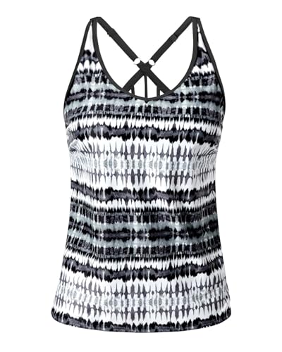 Image of Yonique Womens Tankini Top Only Athletic Swim Top Modest Tankini Swimsuit No Bottom