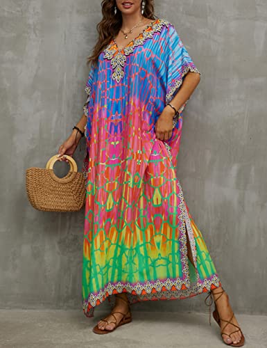 Bsubseach Kaftan Dresses for Women Plus Swimsuit Cover Up Caftan Loungewear Dress Resort Wear3