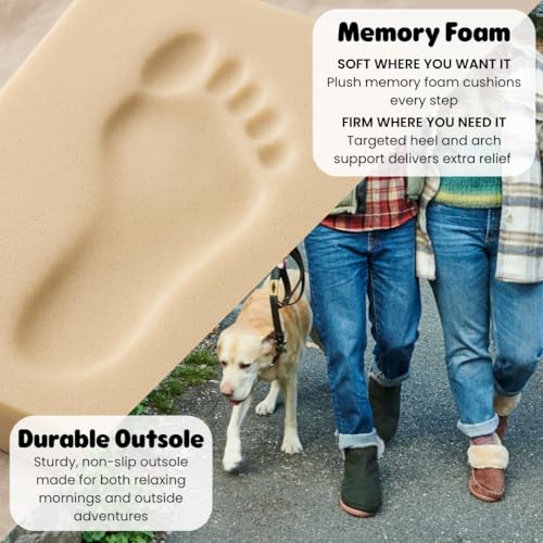 Image of Dearfoams Men's Memory Foam Indoor House Slippers Brixen Ankle Boot House Shoes - Gifts for Men