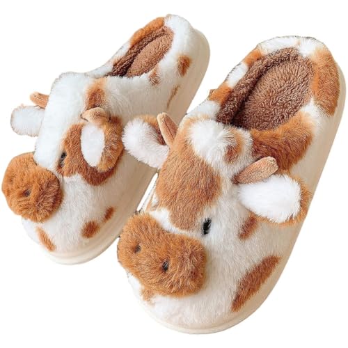 【Regalo perfetto】L'aspetto carino e divertente delle pantofole a forma di mucca è perfetto regalare a familiari, amici, fidanzati o fidanzate per compleanni o Natale.