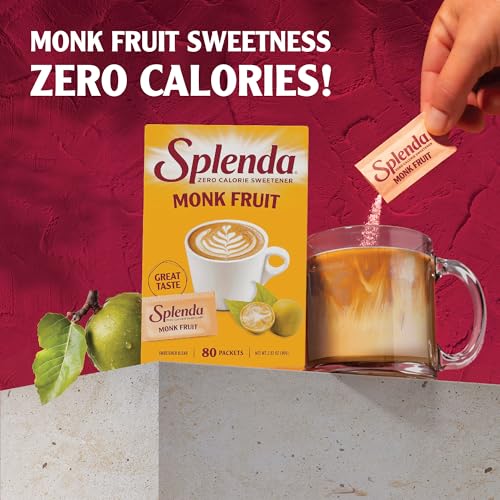 Image of SPLENDA Monk Fruit Zero Calorie Plant Based Sweetener, No Erythritol, Keto Sugar Substitute (80 Count)