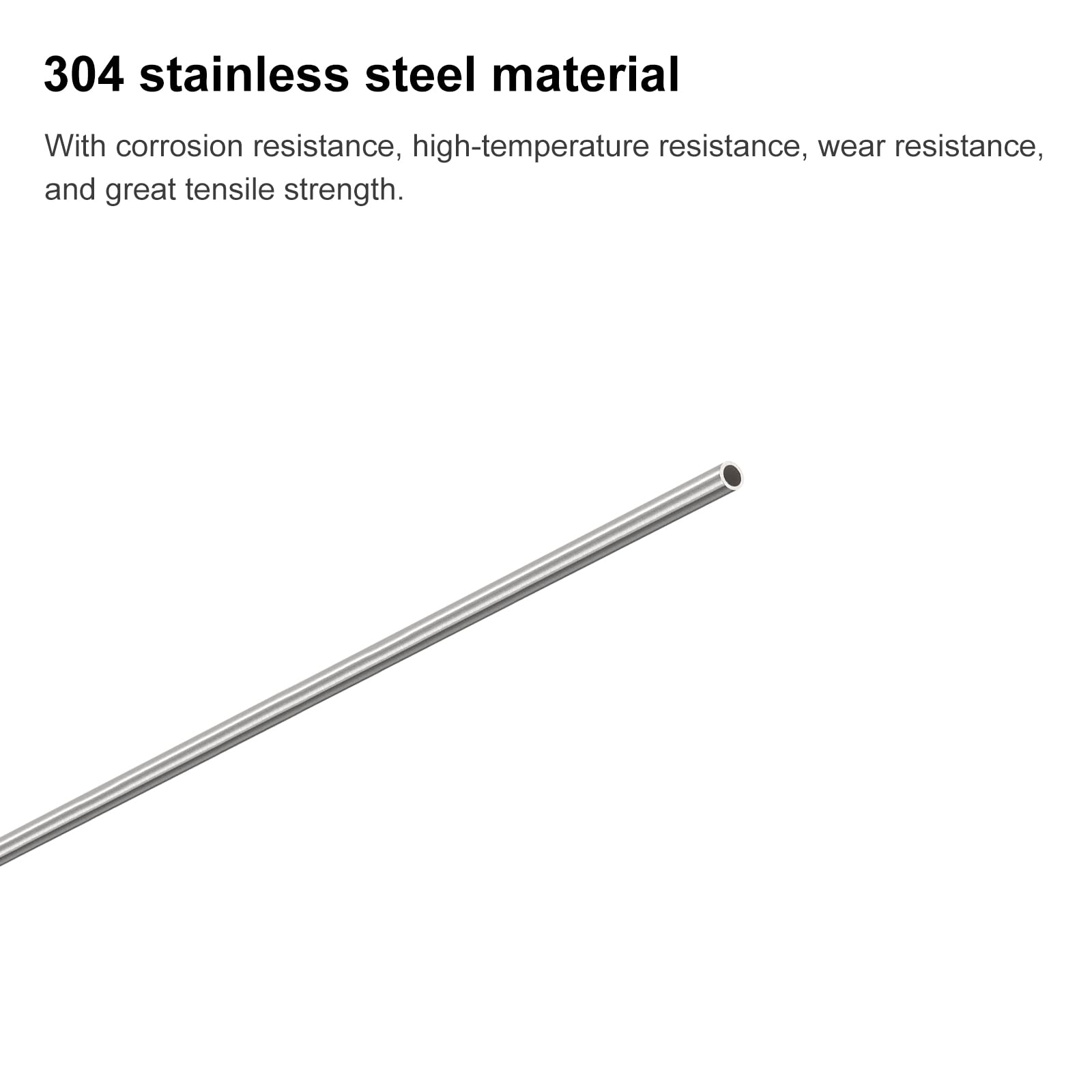 QUARKZMAN 304 Rura kapilarna ze stali nierdzewnej, OD 1mm x 0,1mm gruba ściana 250mm długość metalowa rurka do maszyn przemysłowych, 3 szt