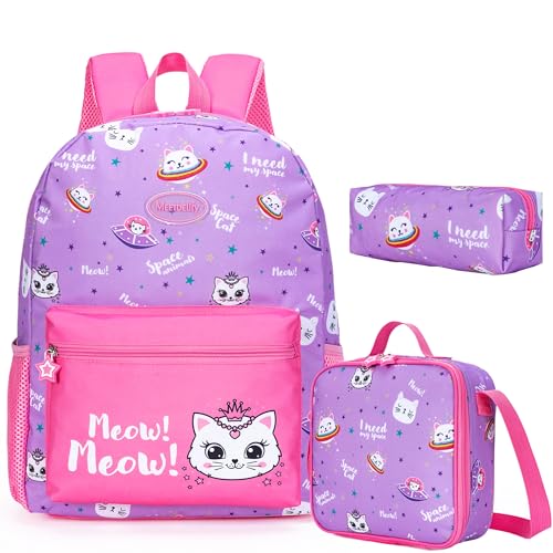 HTgroce Mochila Primaria Niña 6 años, Gatos Mochila Niña Mochila Escolar para Niñas de Mochila Infantil al con para Escuela Viaje
