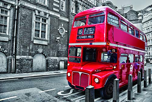 Jigsaw Puzzles, Jigsaw Puzzle 1000 Pieces Jigsaw Puzzle for Adults Exercise Patience Puzzle Game Jigsaw Puzzle High Definition Printing Ideal for Relaxation Gift for Adults Kids - London Bus