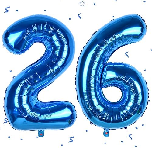Number Balloons 60 Blue, Numbers 60 Balloons, 40 Inch Large Digit 60 Helium Balloons Foil Mylar Big Number Balloon for Men Women Birthday Party Decorations Anniversary Party Supplies (Blue Number 60)