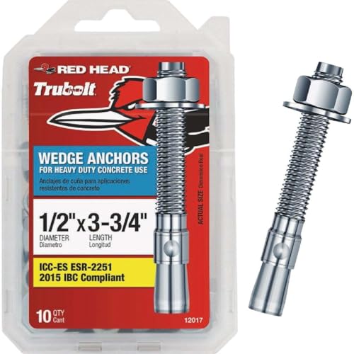 red head 12 in x 3-34 in wedge anchor 10ct