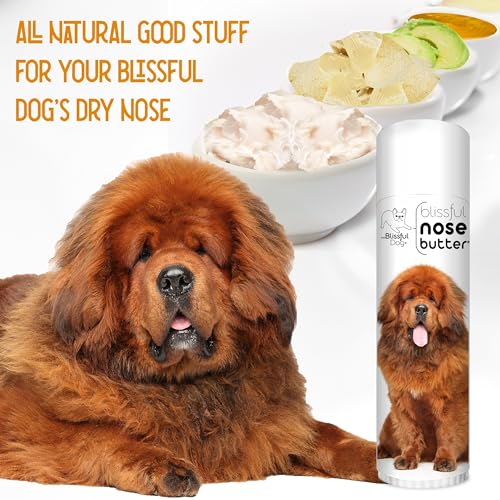 Image of The Blissful Dog Tibetan Mastiff Nose Butter for Dry, Cracked Skin, Lick-Safe Dog Nose Balm with Moisturizing Shea Butter, Almond, Olive, and Essential Oils, Pet Supplies, Uncented, 0.50 oz.