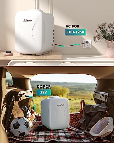 Image of BEICHEN Mini Fridge [Upgrade], Small Fridge Rapid Cooling 4 Liter /6 Cans Skincare Fridge, Cooler and Warmer Refrigerators for Bedroom, Cosmetics, Office and Car (White)