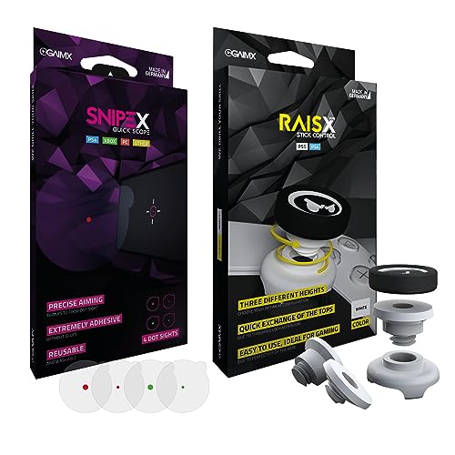 GAIMX® Bundle RAISX Core White + SNIPEX - Soporte de control de memoria para objetivos (optimizador de Aim) para PS4 y PS5
