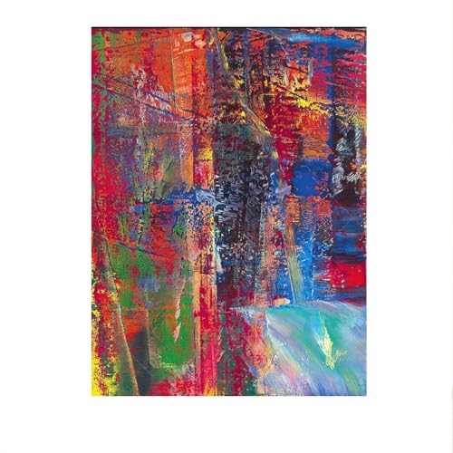 Toile Gerhard Richter abstrait rayé 40x60 pour mur vide