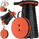Fishboy Upgraded Collapsible Stool, 400lbs Max Weight, Lightweight But Sturdy, Portable Retractable Folding Telescoping Foldable Camping Stool for Adults Outdoor Fishing Hiking BBQ