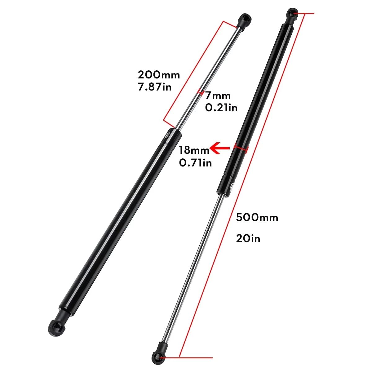 2X Universel 50cm 500mm 300N Coffre Arrière Hayon Botte Amortisseur De Levage Ressorts à Gaz Hayon