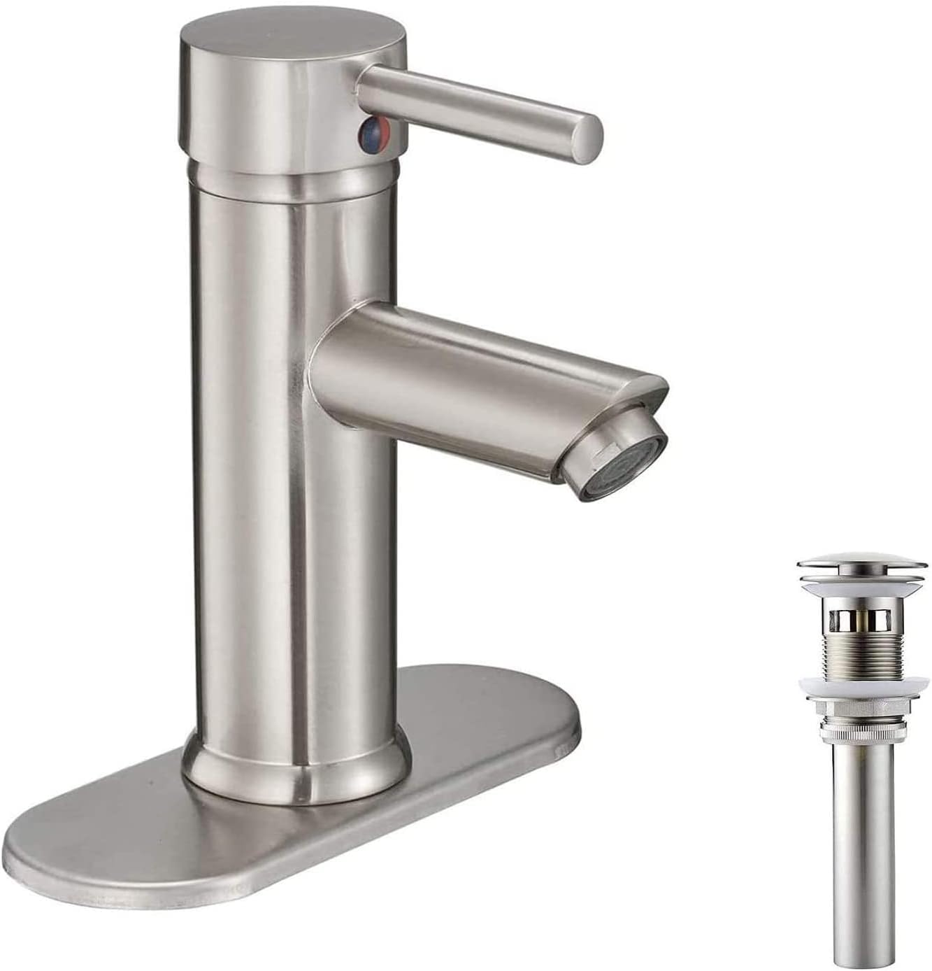 Black Bathroom Sink Faucet Single Handle One Hole Bathroom Faucet Brass Bath Vanity Lavatory Deck Mount Commercial with Water Supply Hose