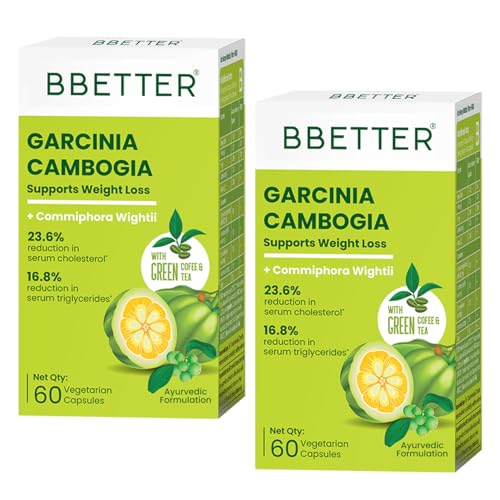 Image of BBETTER Garcinia Cambogia For Weight Loss Capsules For Women And Men - With Green Coffee Green Tea Guggulu Extract & Inulin - Keto supplement -120 Veg capsules