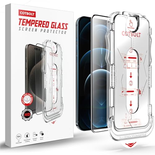 Image of Tempered Glass for iPhone 12 Pro Max Screen Protector [Military Grade Shatterproof & Longest Durable] Screen Protector iPhone 12 Pro Max Tempered Glass Full Coverage
