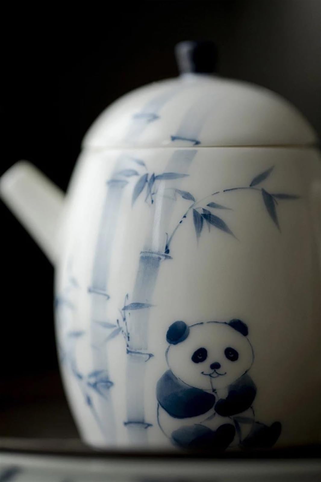 Zestaw do popołudniowej herbaty Zestaw do popołudniowej herbaty Mleko Oolong Herbata Guan Yin Jaśmin Typ naczyń do herbaty Chiński ceramiczny czajnik Malowany ręcznie Panda Bambusowy czajniczek Zestaw