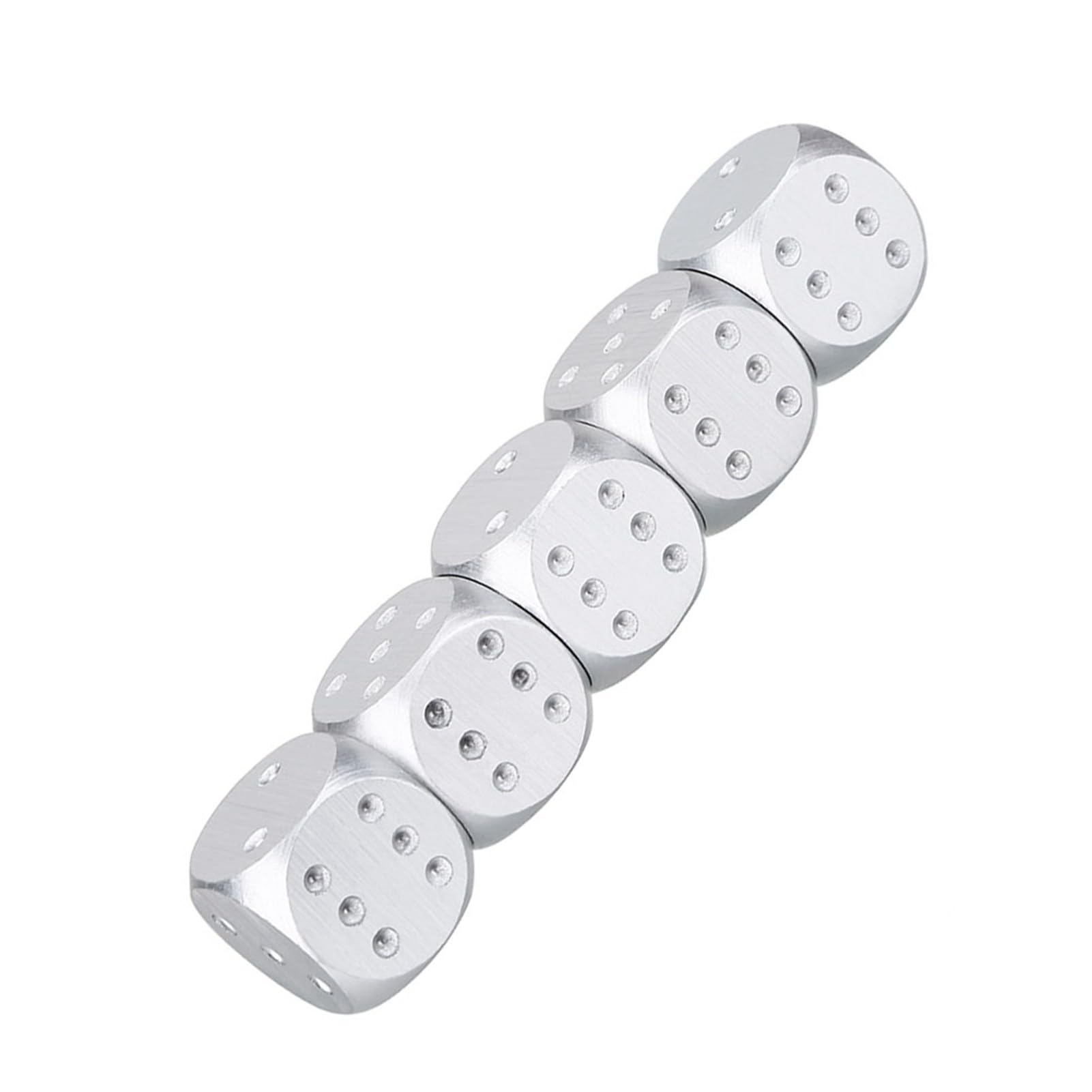 Juego de Dados de Juego de Mesa Profesional de aleación de Aluminio, 5 Piezas DND D&D Poker Dice con Caja de Almacenamiento Premium para Juegos de Mesa Noches de Casino Noc (Rectángulo)