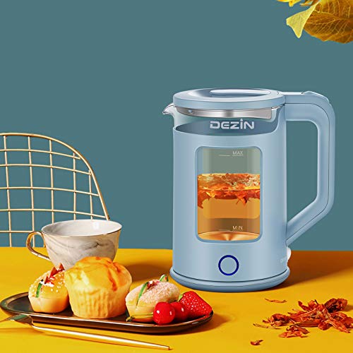 Dezin Electric Kettle with Keep Warm Function, BPA Free Window-Glass Double Wall Design Electric Tea Kettle, Bicolor LED, 1.5L Hot Water Kettle with Auto Shut-Off and Boil Dry Protection Tech for Coffee, Tea