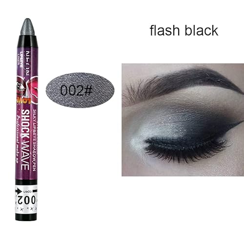 Meicoly 6 Pcs Eyeshadow Stick Set,Brown Champagne Gold Black Eyeshadow Metallic Shimmer Crayon,Pro Shiny Bright Starter Rotating Eyeshadow Sticks #TOP4