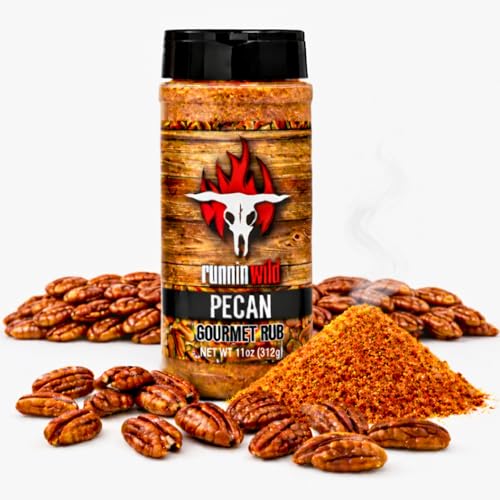 Image of Gourmet Pecan Rub | Pecan BBQ Seasoning Rub for Turkey, Pork, Ribs, Chicken and Salmon | No Artificial Flavors and No MSG added | Runnin' Wild Foods, 11 ounces
