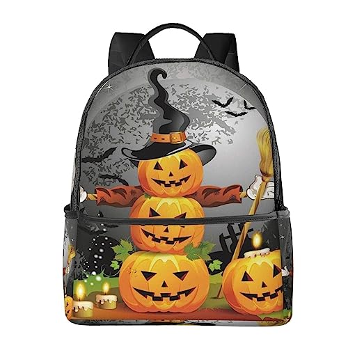 Sac à dos ordinateur citrouilles Halloween sac de travail voyage noir