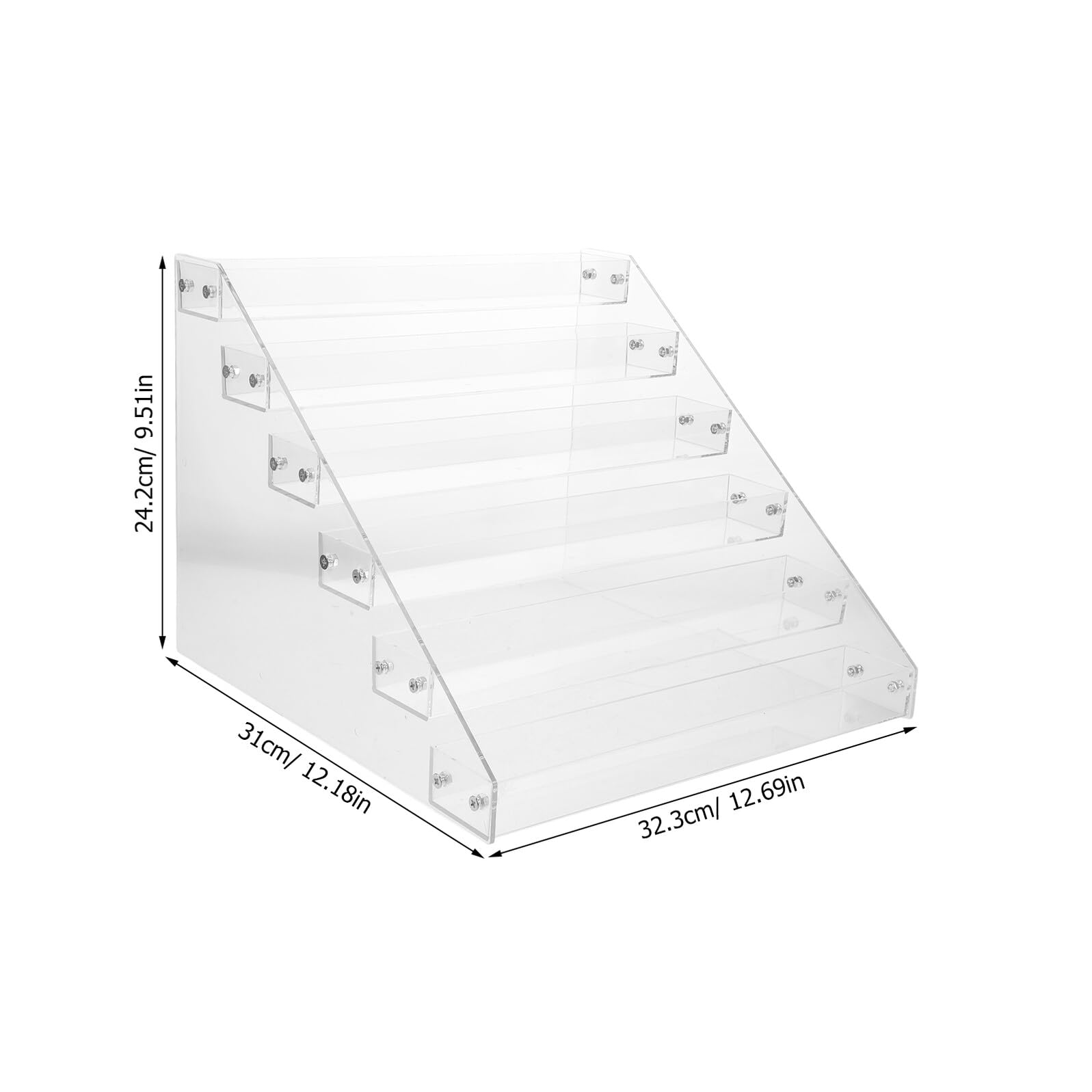 Présentoir Portable pour Cartes à Collectionner en Acrylique Transparent 6 Niveaux Structure Stable et Gain de Place pour Espace de Travail