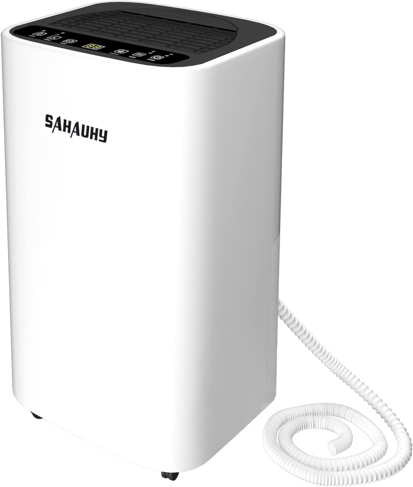 SAHAUHY 1500 Sq.Ft Dehumidifier for Basement,Portable Dehumidifier for Home Garage Bedroom with Drain Hose,0.52 Gallon Water Tank and Wheel