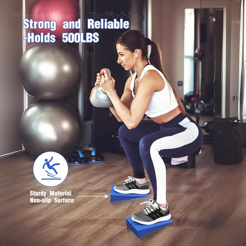 image for Inlisy Hard Foam Wedge Slant Board, 2-pcs Update Calf Stretcher, Squat