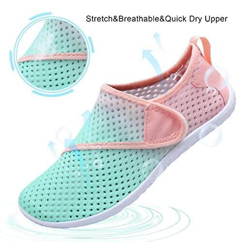Womens Water Shoes Breathable Quick Dry Holes Mesh Barefoot Aqua Socks Shoes For Swim Pool Beach Surf Yoga Water Sports 8-9 Women Women/6.5-7 Men #TOP2