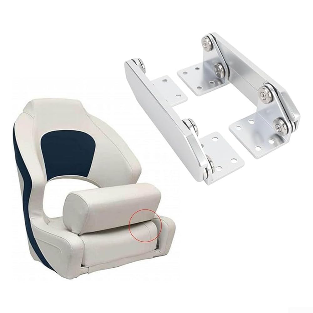 Jayruit 1 Coppia di Cerniere di Montaggio per Sedile Barca, Cerniere per Sedile Barca, Cerniera Pieghevole in Lega di Alluminio per Sedile a Panca per Barca, Yacht, Pontone, Nave