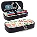 Produktbild Drawn Colored Floral Federmäppchen - Hochleistungs-PU-Leder Bleistiftbeutel Briefpapier Organizer