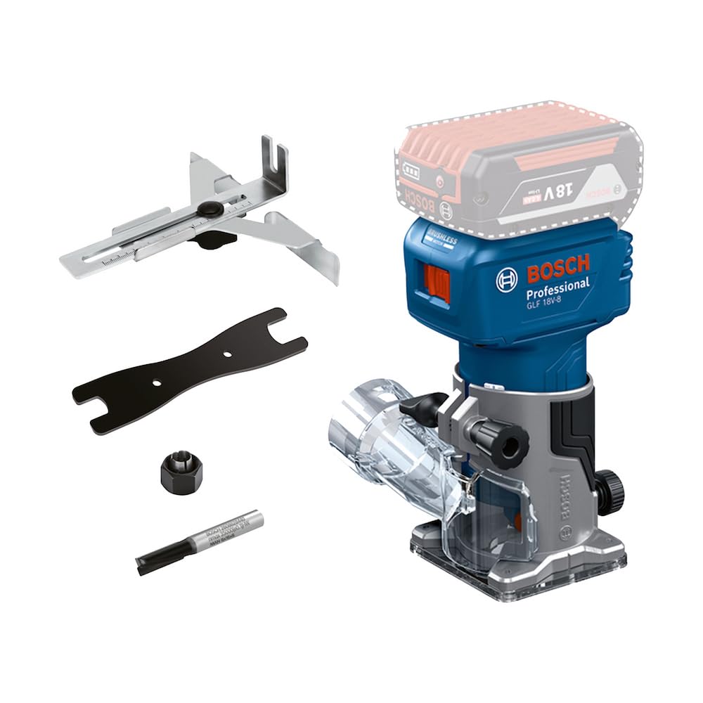 Bosch Tupia de palma a bateria GLF 18V-8, 1 fresa +2 pinças