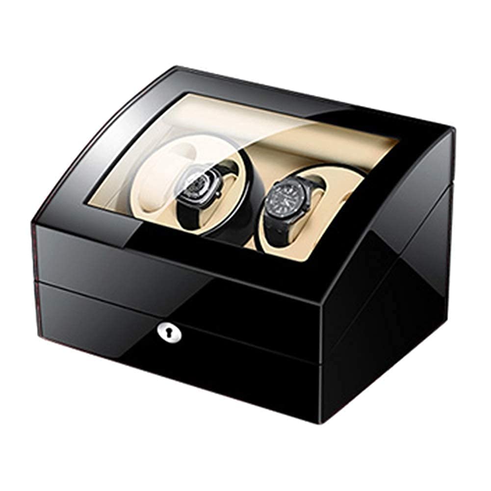 Caricatore Automatico per Orologi 4+6, Scatola Carica Orologi, Doppia Alimentazione, Esterno Verniciato a Pianoforte, Motore Silenzioso, Cuscino Flessibile per Orologi, espositore
