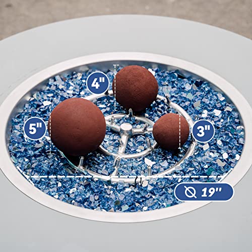 Skyflame Ceramic Balls, Set of 6 Round Fire Stones Set for Indoor and Outdoor Fire Pits or Fireplaces Accessory, 5 Inch, Brick Red by Skyflame - Image 2