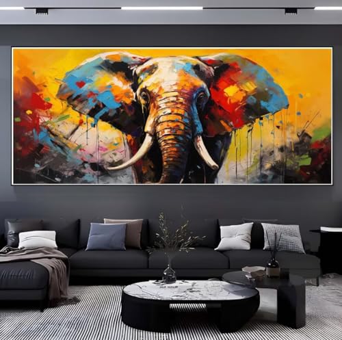 Broderie Diamant Éléphant y143 grand format anti-stress pour occuper vos soirées créatives