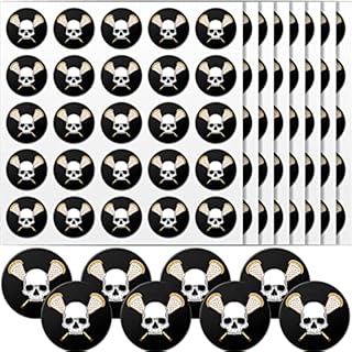 Outus 8 Sheets 200 Skull Lacrosse Stickers Self Adhesive Lacrosse Helmet Decals Lacrosse Party Favors Lacrosse Decorations for Lacrosse Award Party Scrapbooking DIY Album