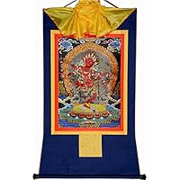 タンカアート 聖なるホワイトターラタンカアート - 伝統的なチベット仏教の