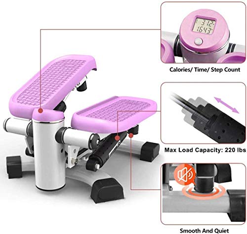 MFYHMY Fitness Stepper Antideslizante para Principiantes y Profesionales 2 en 1 Escalera portátil Stepper Cintura Fitness Twister Step Machine con Monitor LCD - Imagen 4