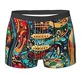 Respirant et confortable : nos caleçons boxeurs pour homme imprimés de guitares artistiques sont fabriqués en tissu lisse, respectueux de la peau, doux et respirant, bonne élasticité, design tendance, coupe tridimensionnelle, couleur vive, pas de décoloration, sensation lisse pour un confort tout au long de la journée.