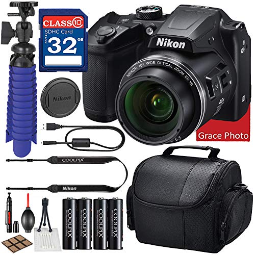 Nikon COOLPIX B500 Digital Camera (Black) Bundle + Accessory Package (Renewed)