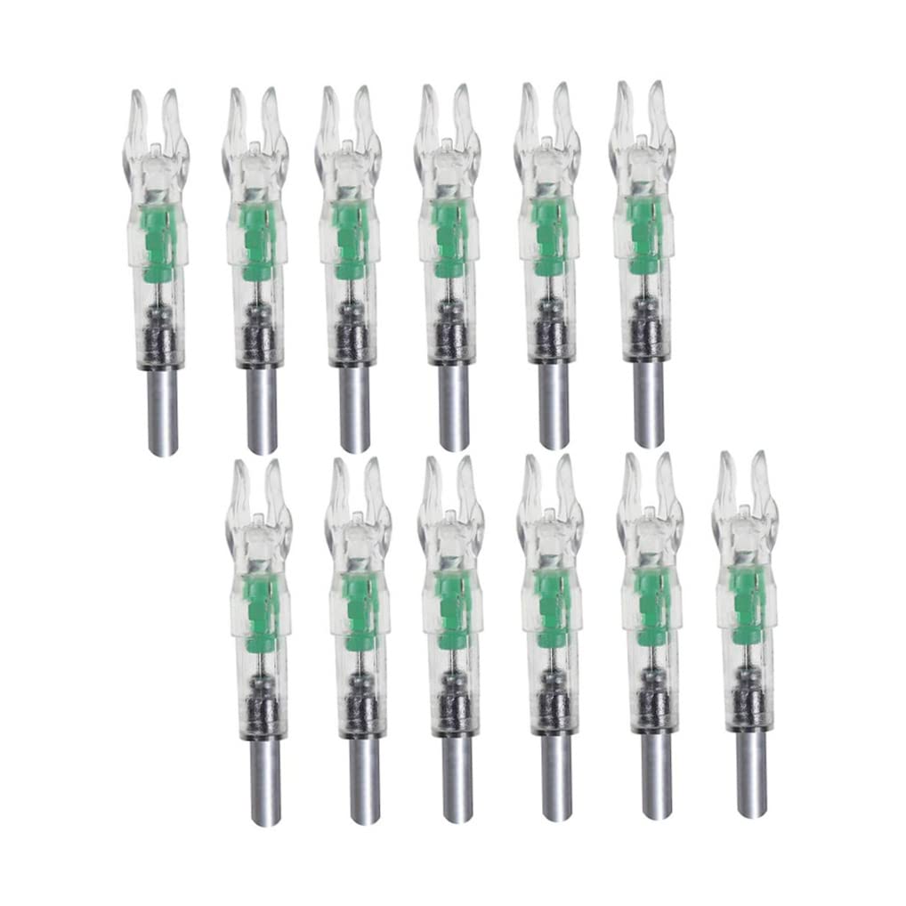 Encoches Lumineuses LED pour flèches, en Plastique, pour l'archerie. Lot de 12 encoches Lumineuses de Couleur aléatoire.