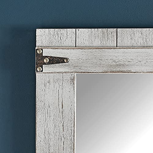 Firstime & Co. Weathered Barn Accent Wall Mirror, 32" X 24", Rustic Gray #TOP2