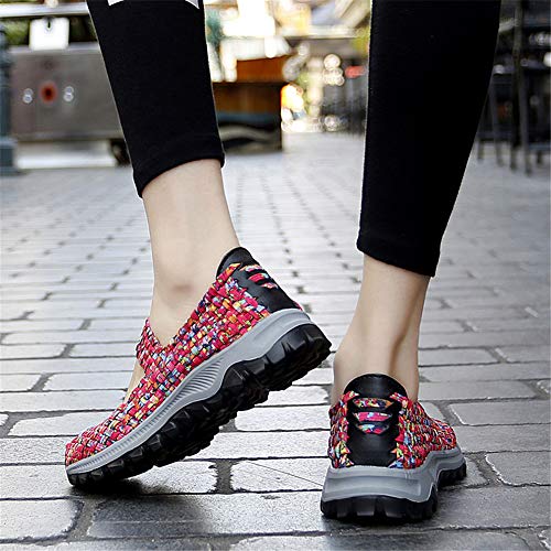 Gospt WOVEN-715-1-39 Women'S Elastic Woven Walking Shoes Mary Jane Flats Slip thumb #4