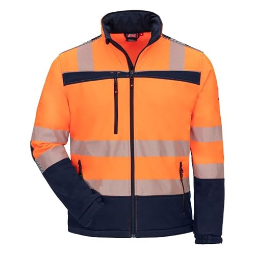 Nitras Warnschutz Softshelljacke MOTION TEX VIZ 7172, orange/marine, Größe XS