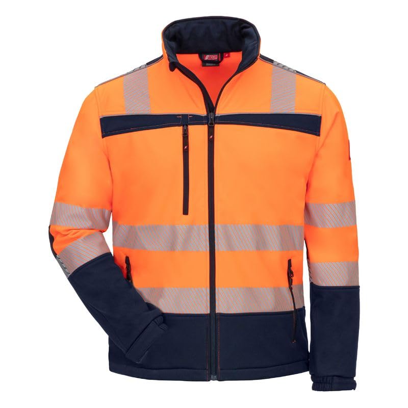 Nitras Kurtka softshellowa MOTION TEX VIZ 7172, pomarańczowa/granatowa, rozmiar XL