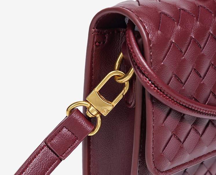 Woven Leather Crossbody Clutch Purse, Fashion Women Handbag, 12 x 2 x 5 inches4