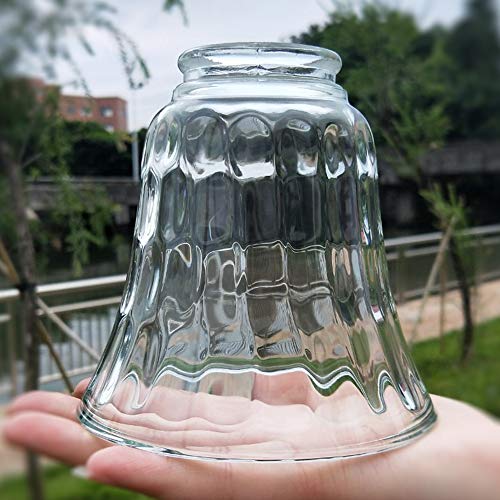 Image of Ceiling Fan Light Covers, Clear Hammered Style Bell Glass Shade, Lighting Replacement Glass Shade Standard 2-1 /8 inch Fitter Size, Perfect Ceiling Fan Globes Replacement Glass Accessories, Pack of 4